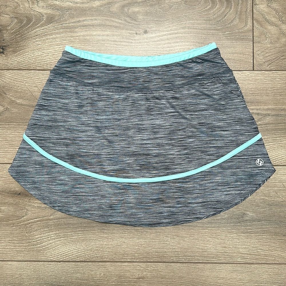 Lija 13” Gray And Teal Blue Tennis Skirts Size Small